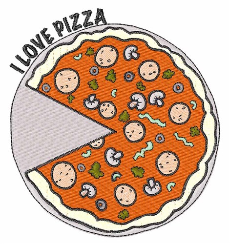 Love Pizza Machine Embroidery Design