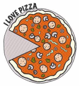 Picture of Love Pizza Machine Embroidery Design