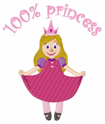100% Princess Machine Embroidery Design