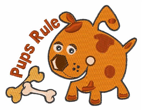 Pups Rule Machine Embroidery Design