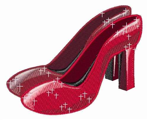 Red Shoes Machine Embroidery Design
