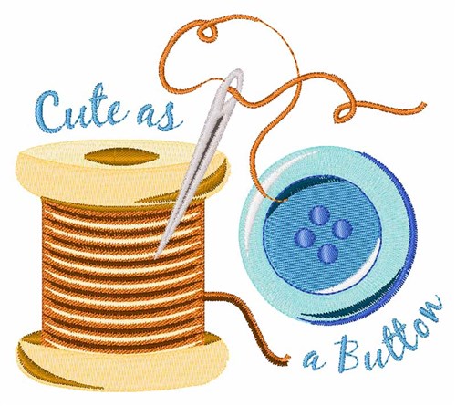 Cute As Button Machine Embroidery Design