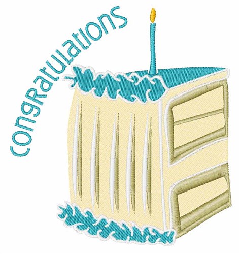 Congratulations Cake Machine Embroidery Design