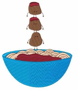 Picture of Spaghetti & Meatballs Machine Embroidery Design