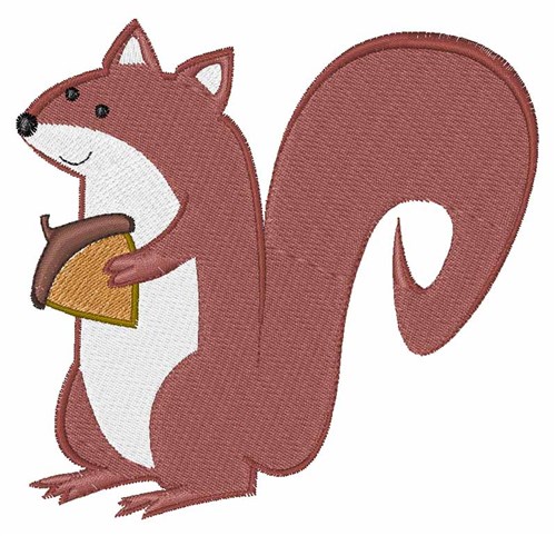 Squirrel With Nut Machine Embroidery Design
