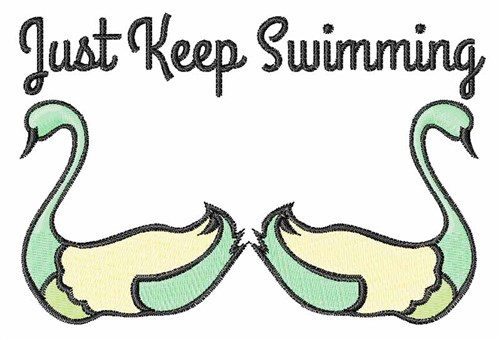 Keep Swiming Machine Embroidery Design