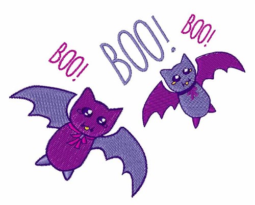 Boo Bats Machine Embroidery Design