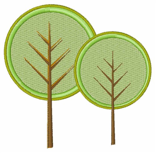 Round Trees Machine Embroidery Design