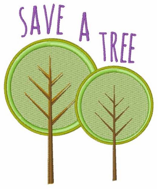 Picture of Save a Tree Machine Embroidery Design