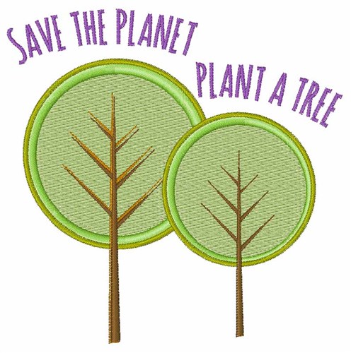Plant A Tree Machine Embroidery Design