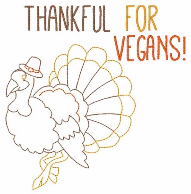 Picture of Thankful For Vegans Machine Embroidery Design