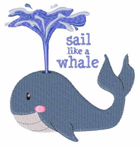 Picture of Sail Like Whale Machine Embroidery Design