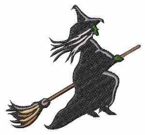 Picture of Witch On Broom Machine Embroidery Design