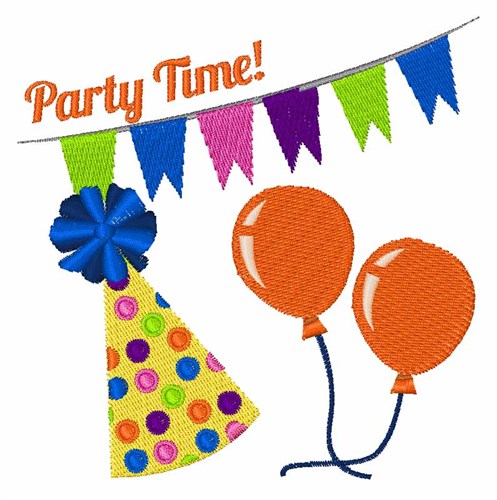 Party Time Machine Embroidery Design