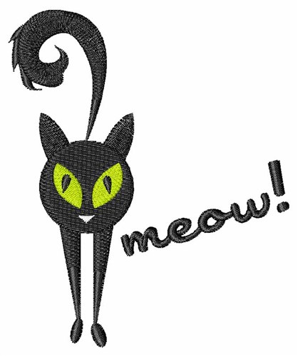 Meow Cat Machine Embroidery Design