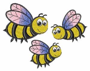 Picture of Three Bees Machine Embroidery Design