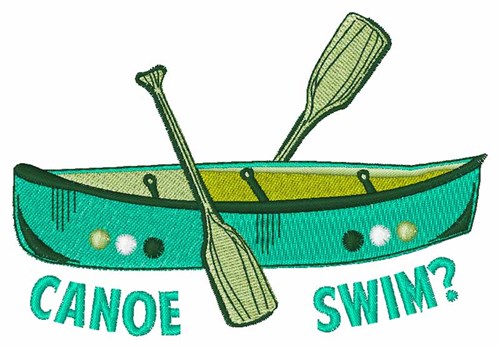 Canoe Swim Machine Embroidery Design
