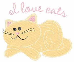 Picture of I Love Cats Machine Embroidery Design