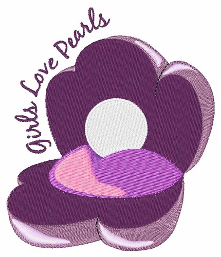 Girls Love Pearls Machine Embroidery Design