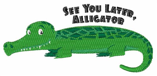 Later Alligator Machine Embroidery Design