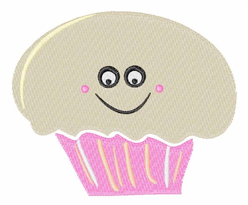 Happy Cupcake Machine Embroidery Design