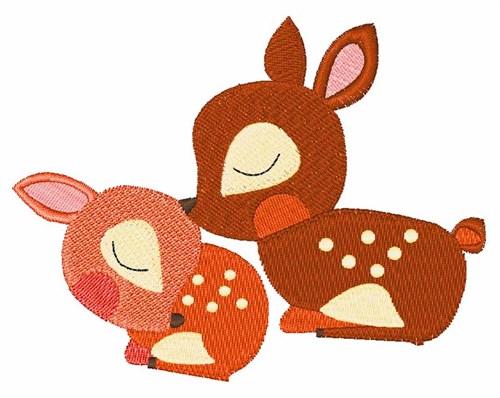 Deer Fawns Machine Embroidery Design