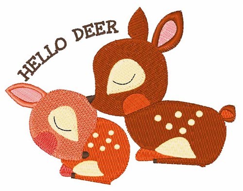 Hello Deer Machine Embroidery Design