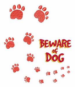 Picture of Beware Of Dog Machine Embroidery Design