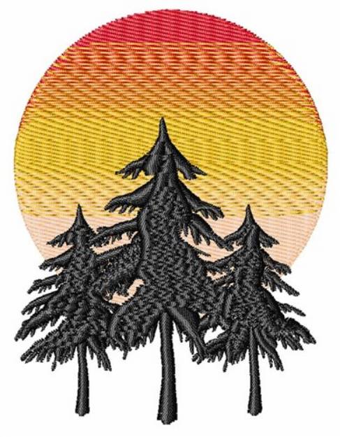 Picture of Moon Trees Machine Embroidery Design
