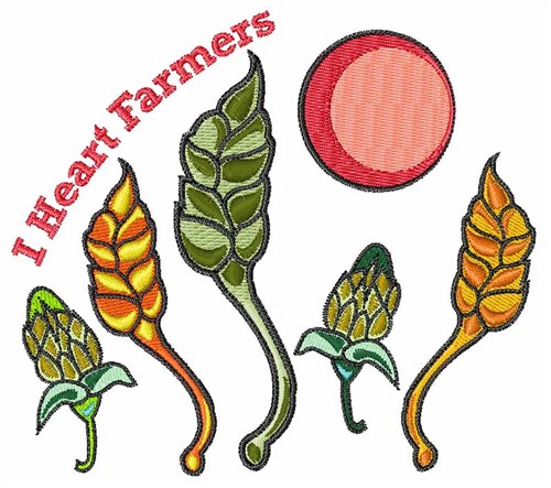 I Heart Farmers Machine Embroidery Design