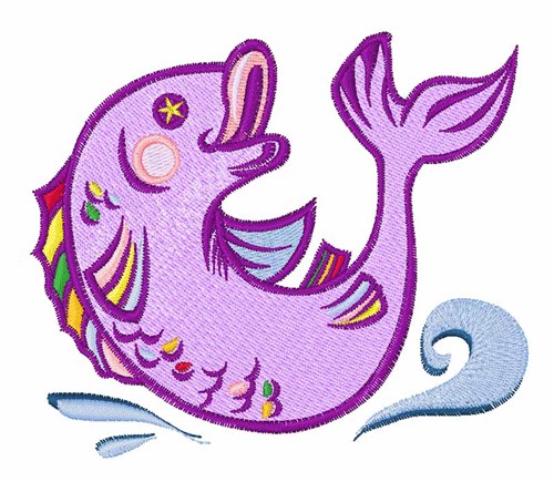 Happy Fish Machine Embroidery Design