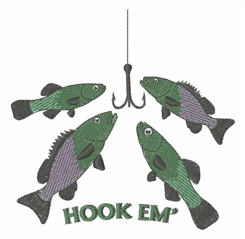 Hook Em Machine Embroidery Design