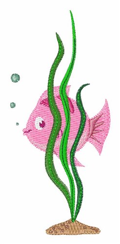 Pink Fish Machine Embroidery Design
