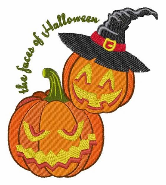 Picture of Faces Of Halloween Machine Embroidery Design