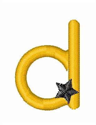 Yellow Star d Machine Embroidery Design