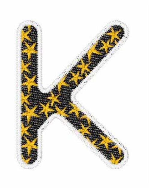 Picture of Yellow Star K Machine Embroidery Design