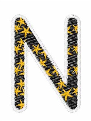 Yellow Star N Machine Embroidery Design