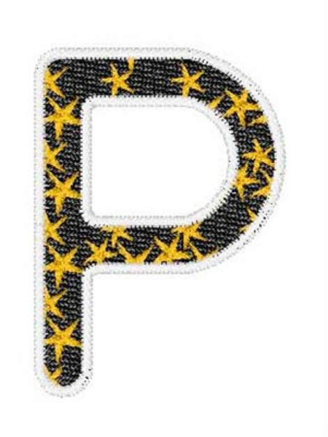 Picture of Yellow Star P Machine Embroidery Design