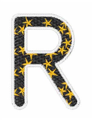 Yellow Star R Machine Embroidery Design