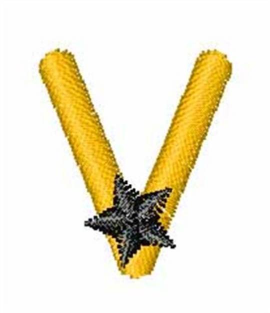 Picture of Yellow Star v Machine Embroidery Design