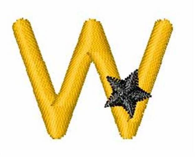 Picture of Yellow Star w Machine Embroidery Design