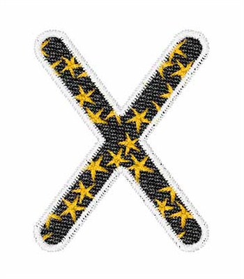 Yellow Star X Machine Embroidery Design