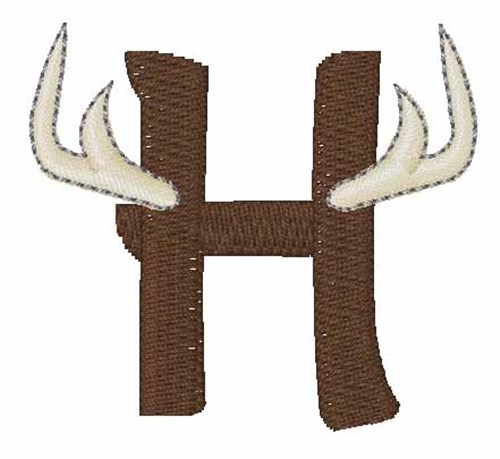 Buck Horn H Machine Embroidery Design