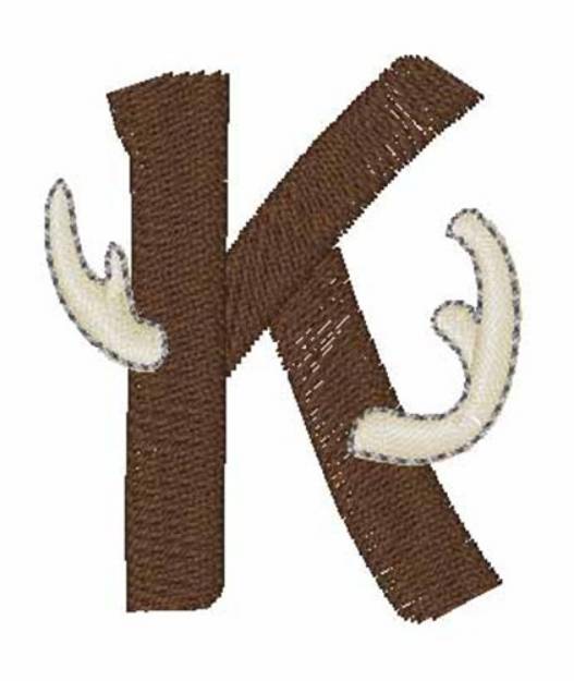 Picture of Buck Horn K Machine Embroidery Design