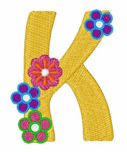 Picture of Flowers & Hearts K Machine Embroidery Design