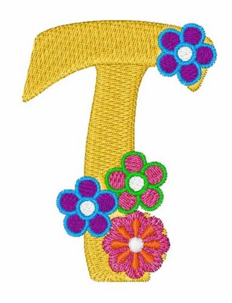 Picture of Flowers & Hearts T Machine Embroidery Design