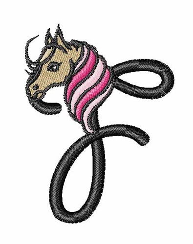 Horsey F Machine Embroidery Design
