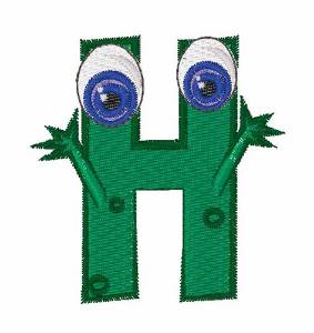 Picture of Green Monsters H Machine Embroidery Design