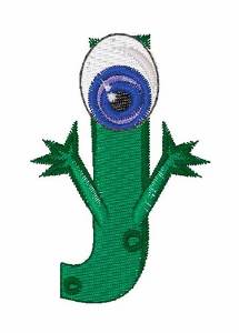 Picture of Green Monsters J Machine Embroidery Design