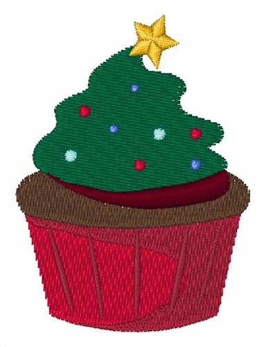Holiday Cupcake Machine Embroidery Design